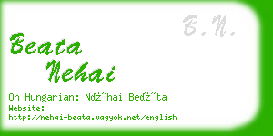 beata nehai business card